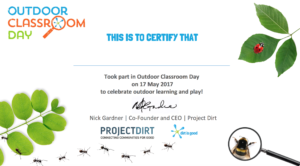 Outdoor Classroom Day certificate image